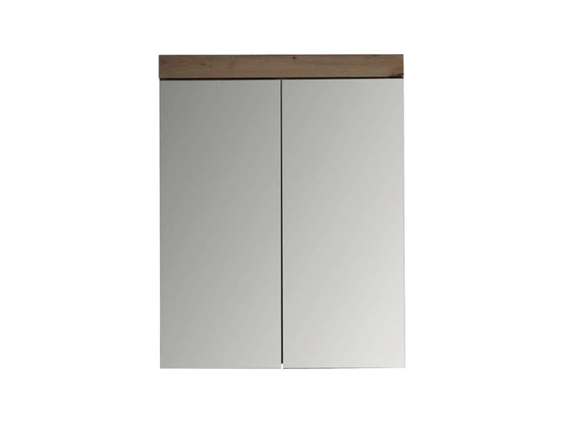 Armoire murale blanc brillant et chêne noueux Kelia 60cm