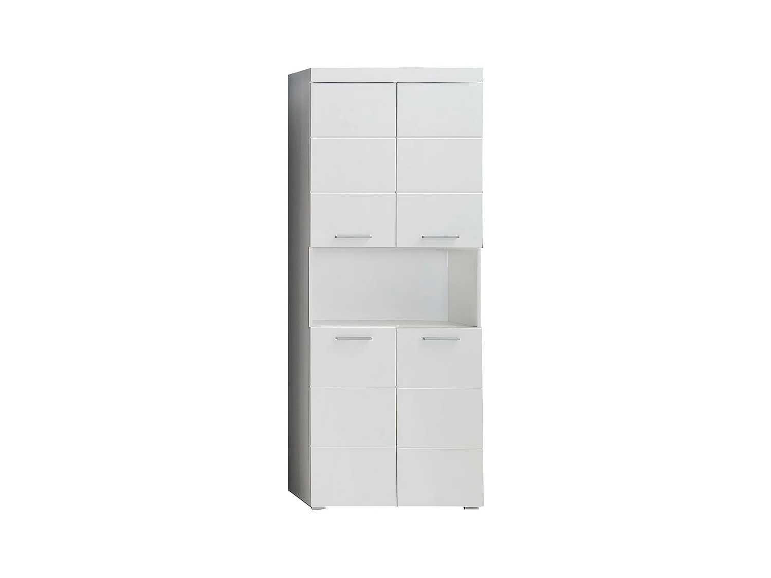 Meuble de salle de bain mélaminé - Meuble Colonne. Blanc brillant. L-H-P : 73 - 190 - 31 cm