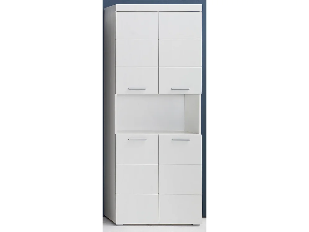 Meuble de salle de bain mélaminé - Meuble Colonne. Blanc brillant. L-H-P : 73 - 190 - 31 cm