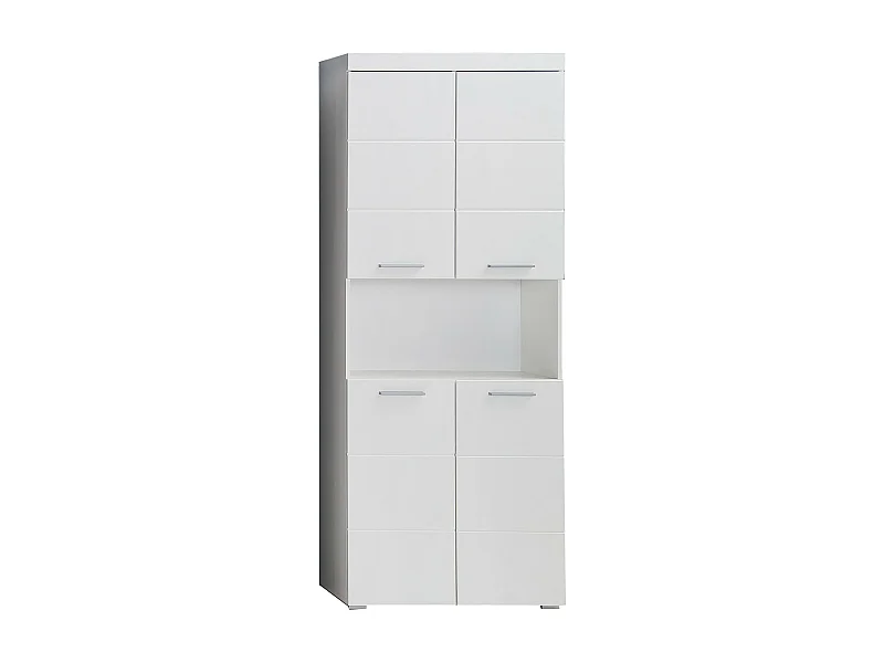 Meuble de salle de bain mélaminé - Meuble Colonne. Blanc brillant. L-H-P : 73 - 190 - 31 cm