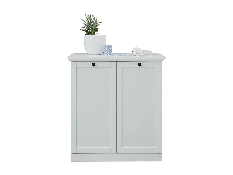 Meuble chambre. Commode mélaminé blanc. L - H - P : 81 | 88 | 41 cm.