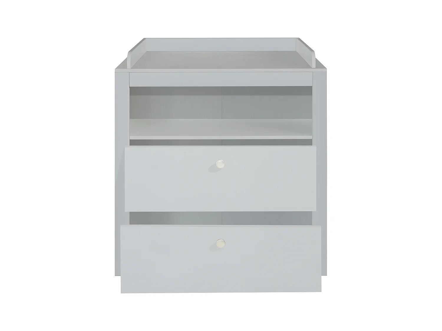 Meuble Bébé-Enfant - Commode avec plan à langer - Mélaminè - Blanc - 96 - 104 - 69 cm