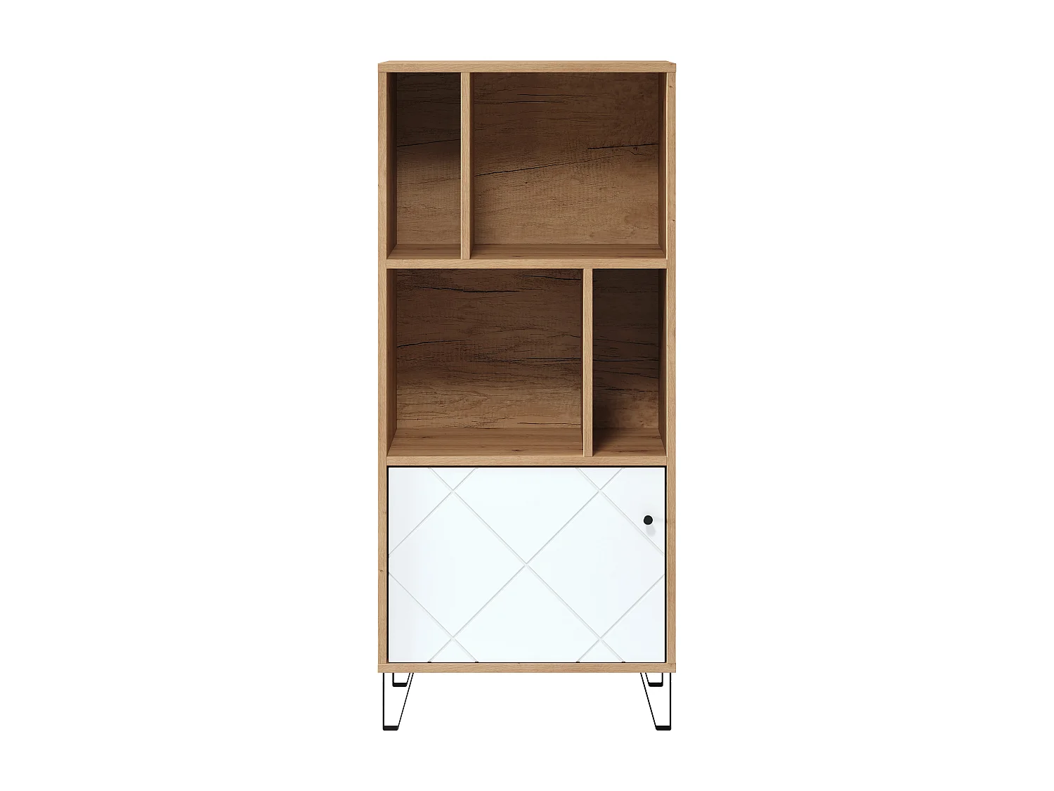 Armoire - Mélaminé chêne - Naturel-blanc - 63 - 136 - 40 cm