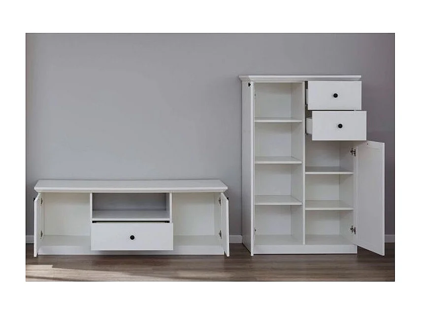 Ensemble meuble TV 2 pièces blanc mat Valex 235cm