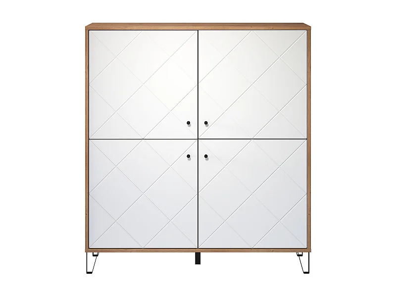 Armoire - Mélaminé chêne - Naturel-blanc - 123 - 136 - 40 cm