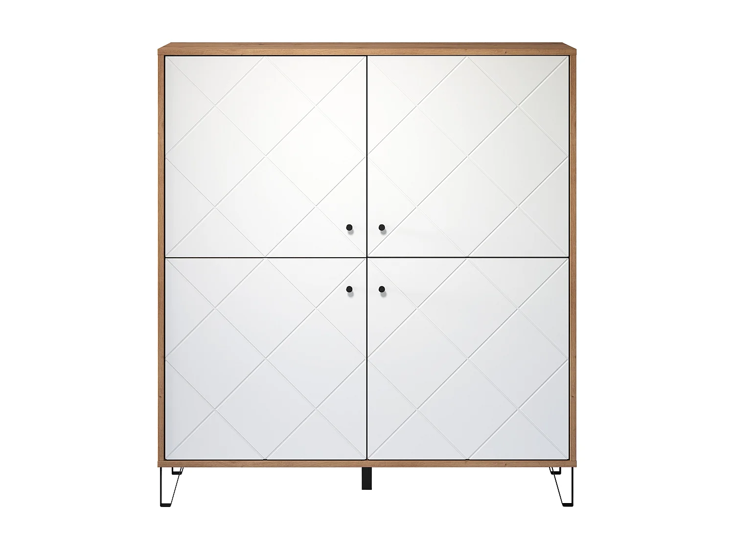 Armoire - Mélaminé chêne - Naturel-blanc - 123 - 136 - 40 cm