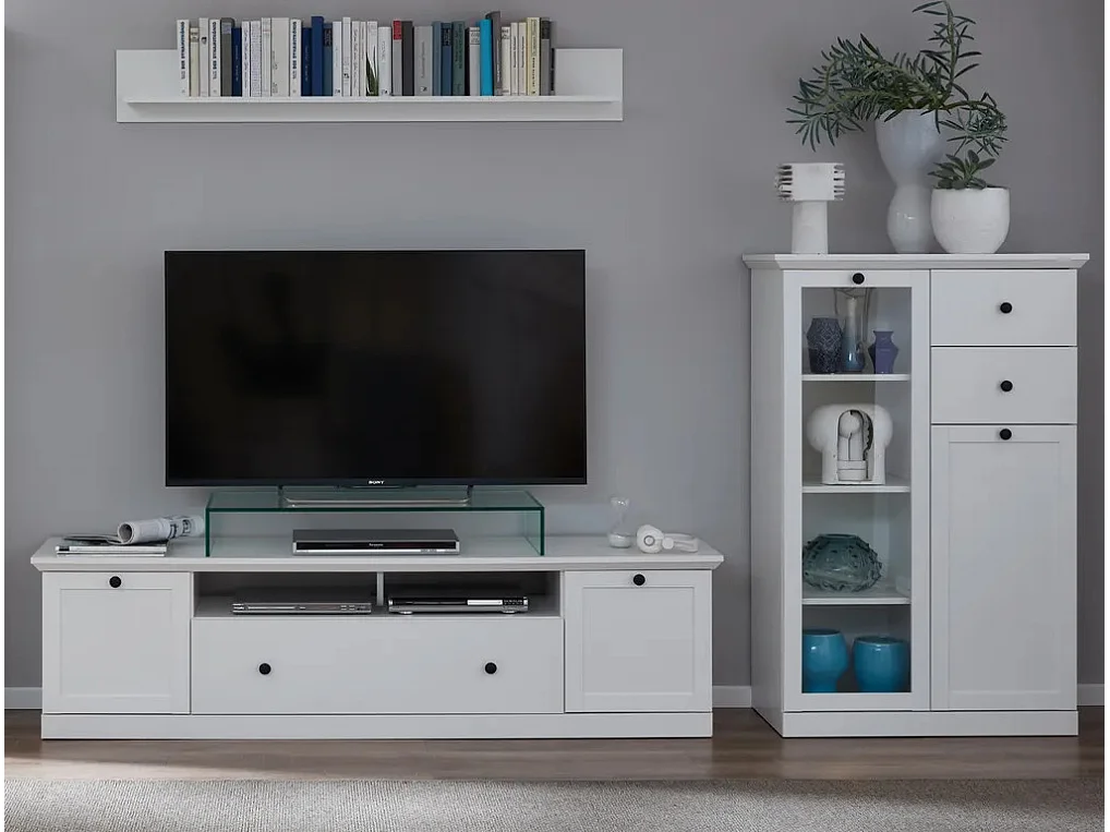 Ensemble meuble TV 3 pièces blanc mat Valex 180cm
