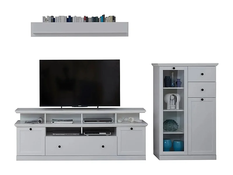 Ensemble meuble TV 3 pièces blanc mat Valex 180cm