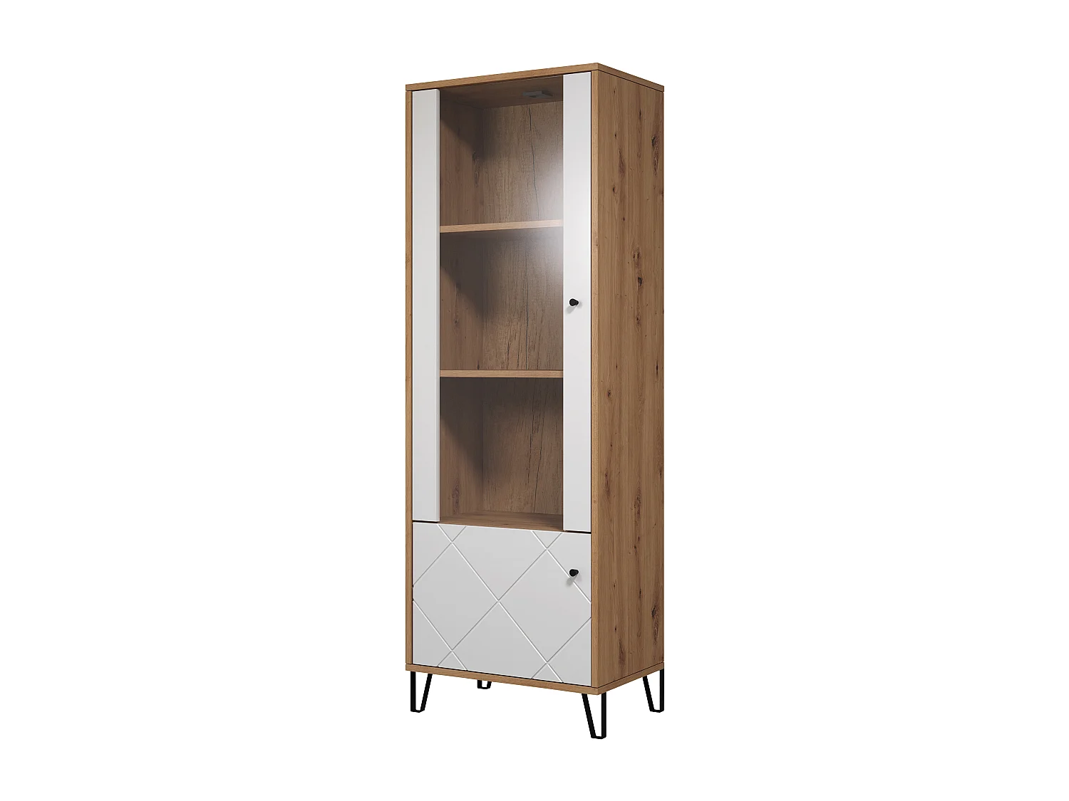 Armoire - Mélaminé chêne - Naturel-blanc - 63 - 172 - 40 cm