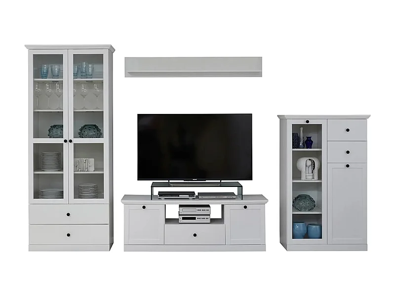 Ensemble meuble TV 4 pièces blanc mat Valex