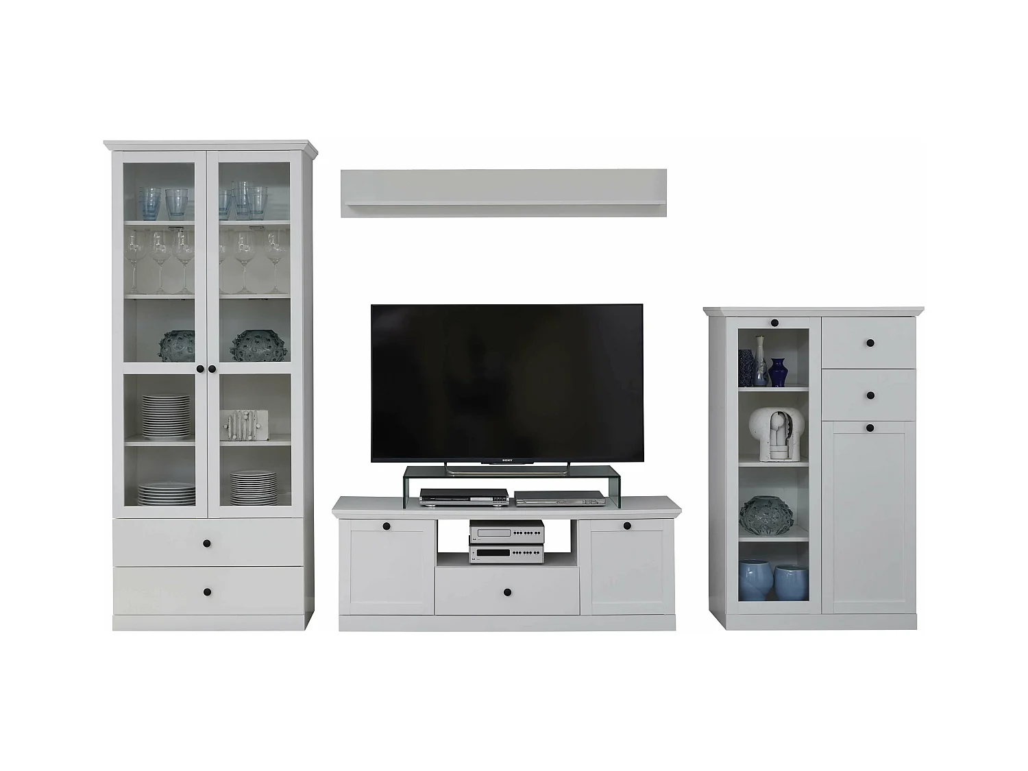 Ensemble meuble TV 4 pièces blanc mat Valex