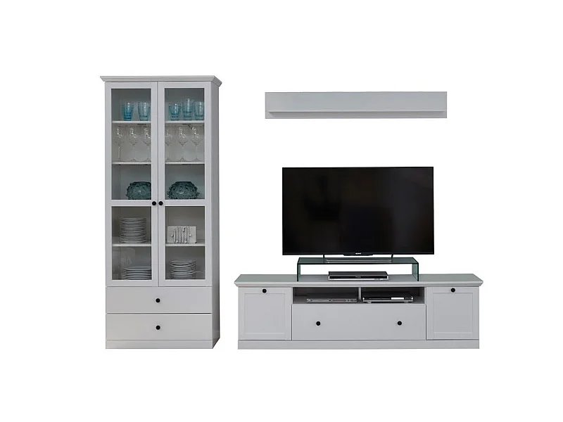 Meuble salon/séjour mélaminé. Ensemble 3 meubles. L - H - P : 273 - 200 - 41 cm