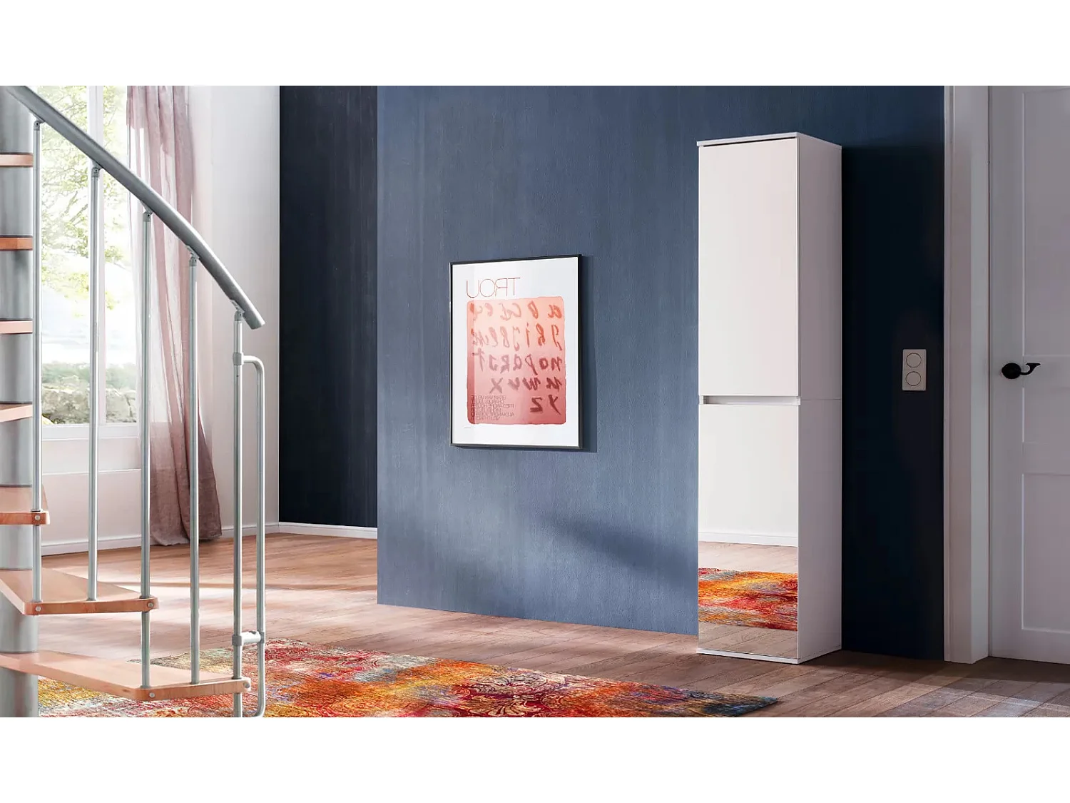 Armoire de rangement 2 portes avec miroir Cartel 37cm