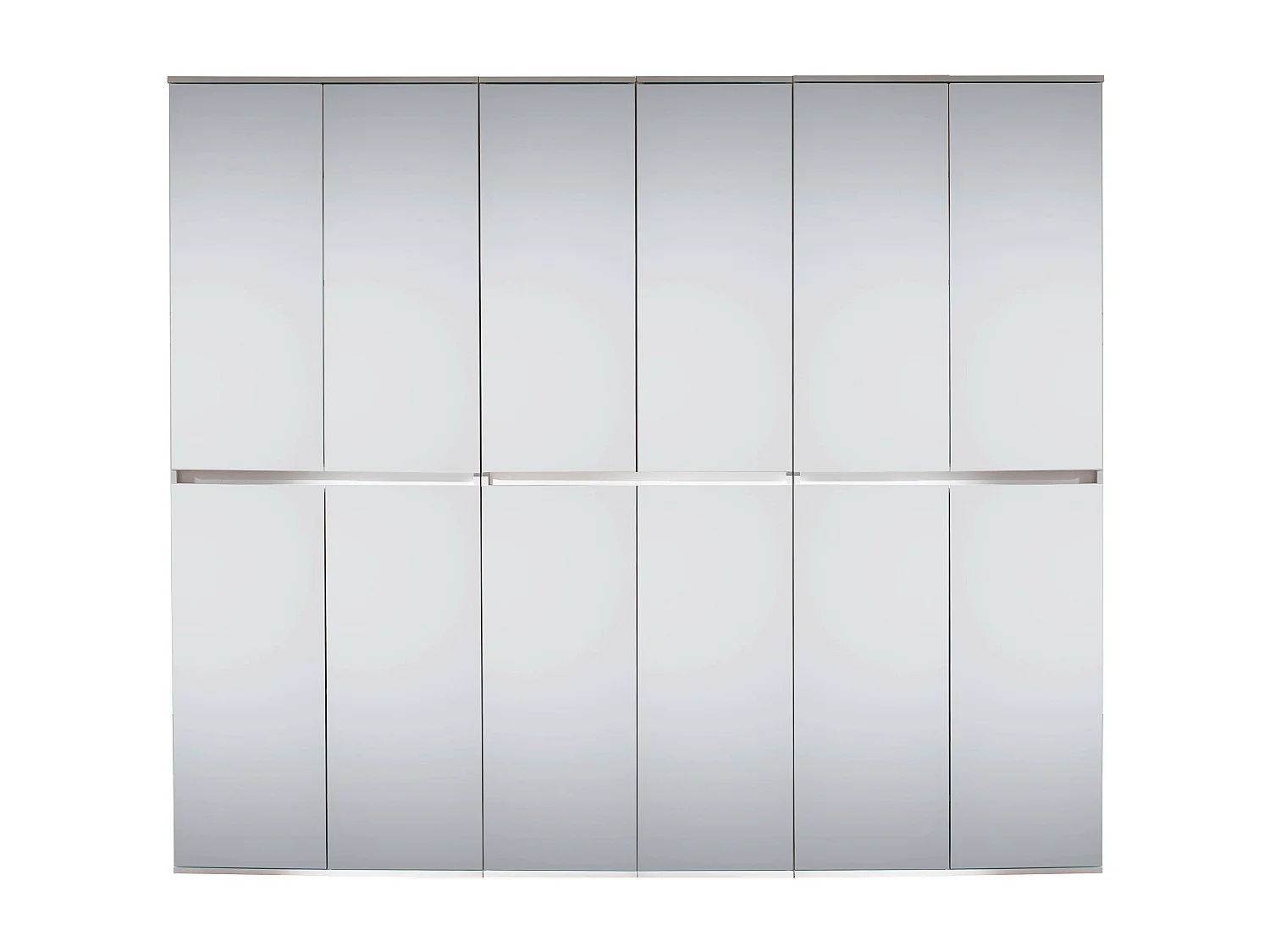 Grande armoire d´entrée avec portes miroirs - Mélaminé - Blanc - 222 - 191 - 34 cm