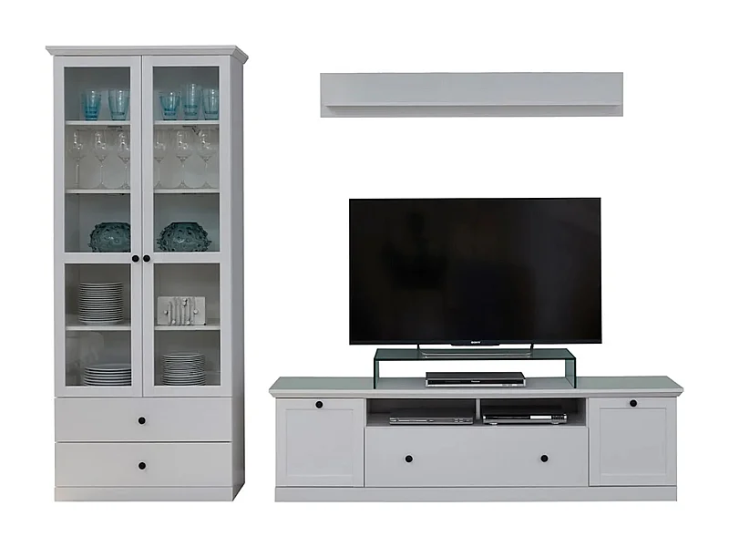 Ensemble meuble TV 3 pièces blanc mat Valex