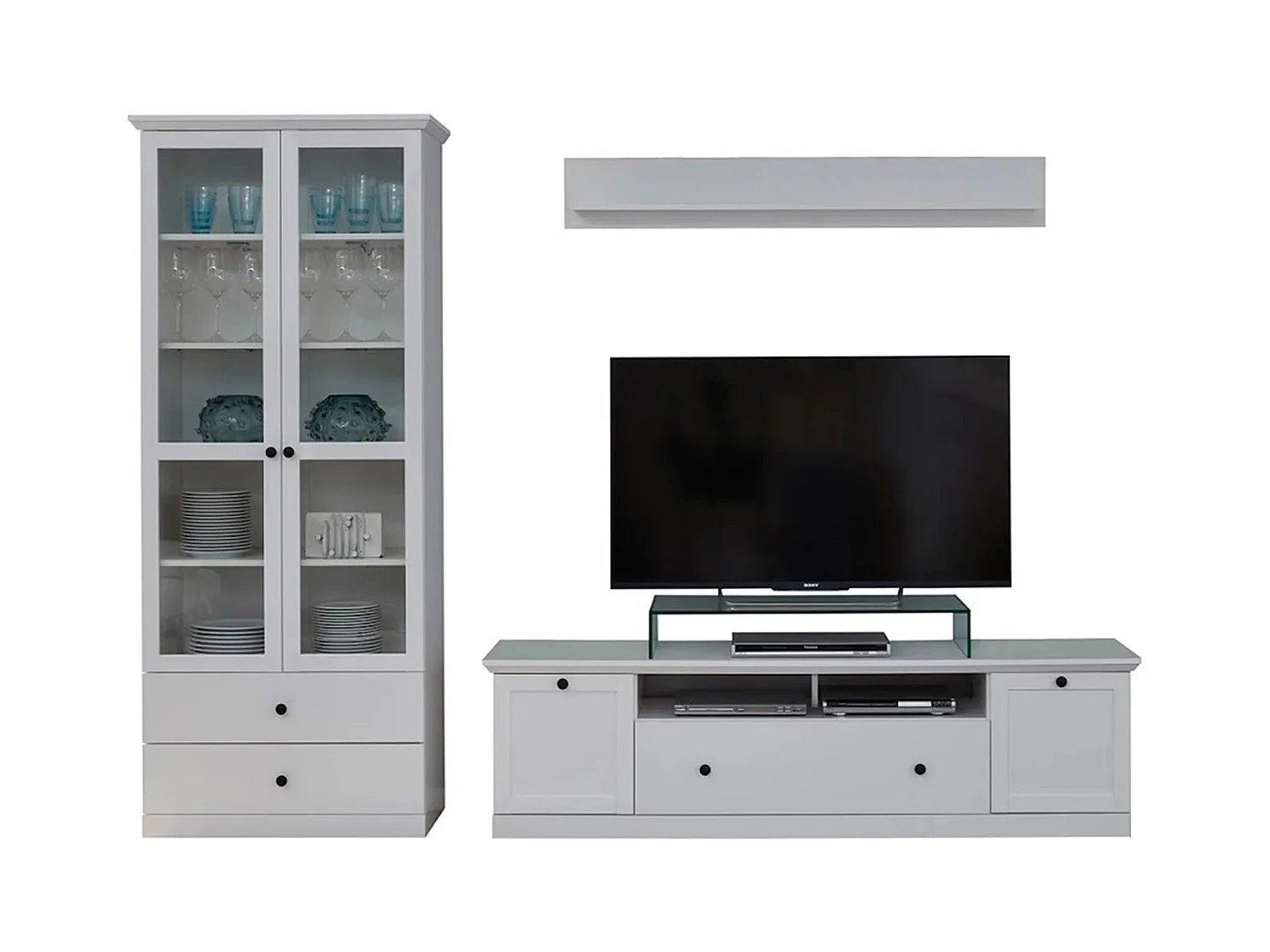 Ensemble meuble TV 3 pièces blanc mat Valex