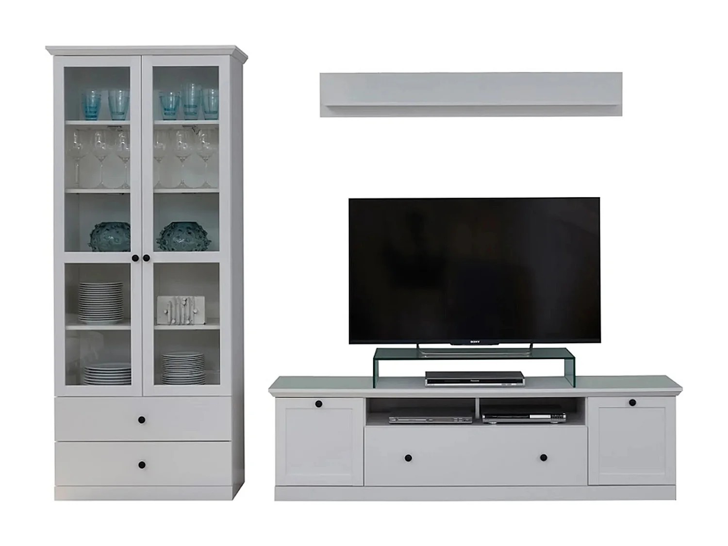 Ensemble meuble TV 3 pièces blanc mat Valex