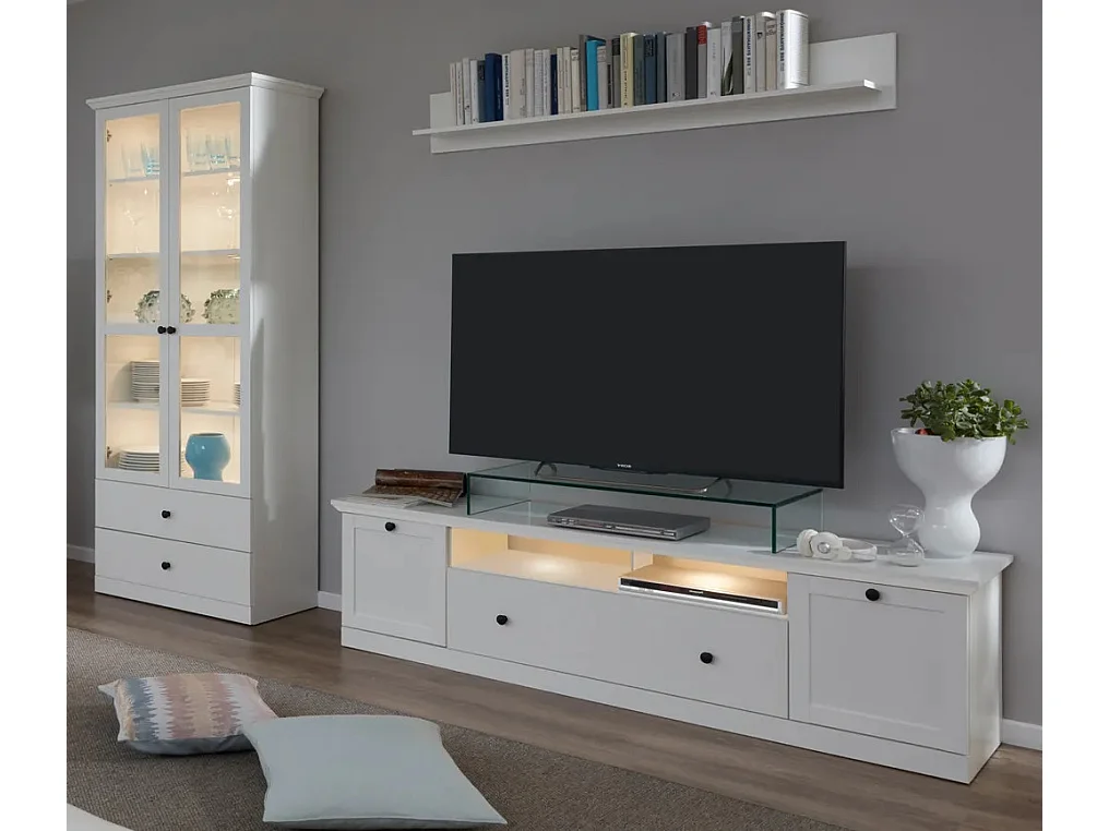Ensemble meuble TV 3 pièces blanc mat Valex