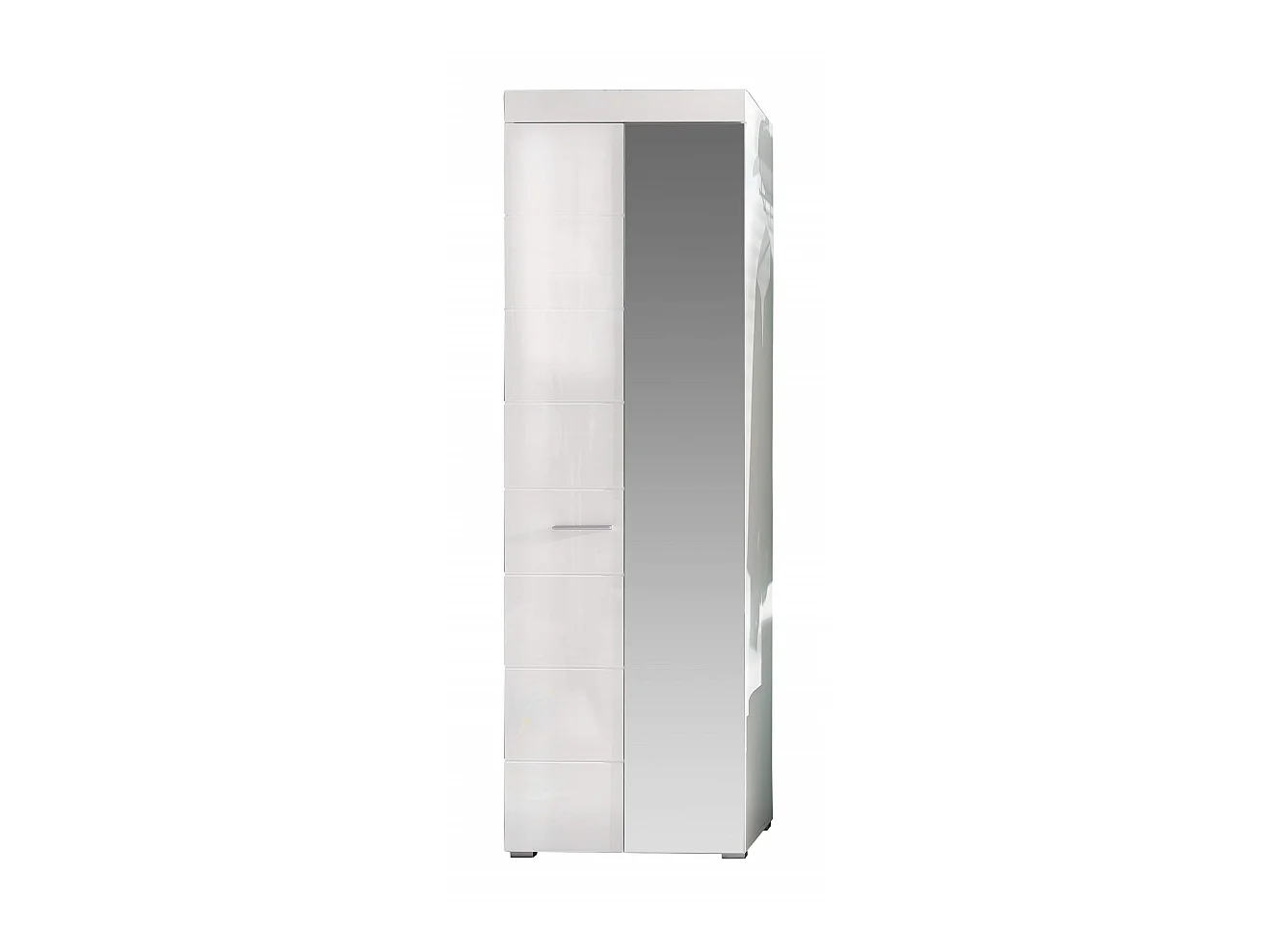 Meuble d'entrée / de bureau mélaminé blanc + miroir. L - H - P : 62 - 195 - 38 cm