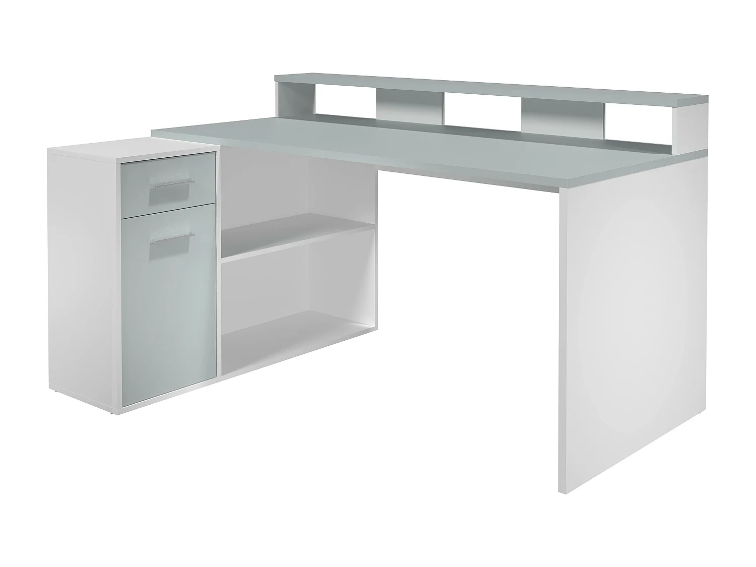 Bureau d´angle, option drte-gche - Mélaminé - Blanc - 160 - 92 - 115 cm
