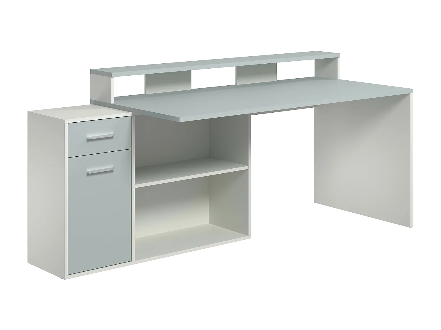 Bureau d´angle, option drte-gche - Mélaminé - Blanc - 160 - 92 - 115 cm