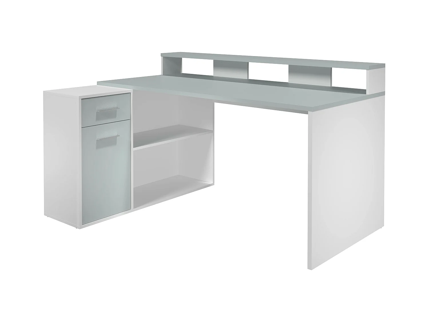 Bureau d´angle, option drte-gche - Mélaminé - Blanc - 160 - 92 - 115 cm