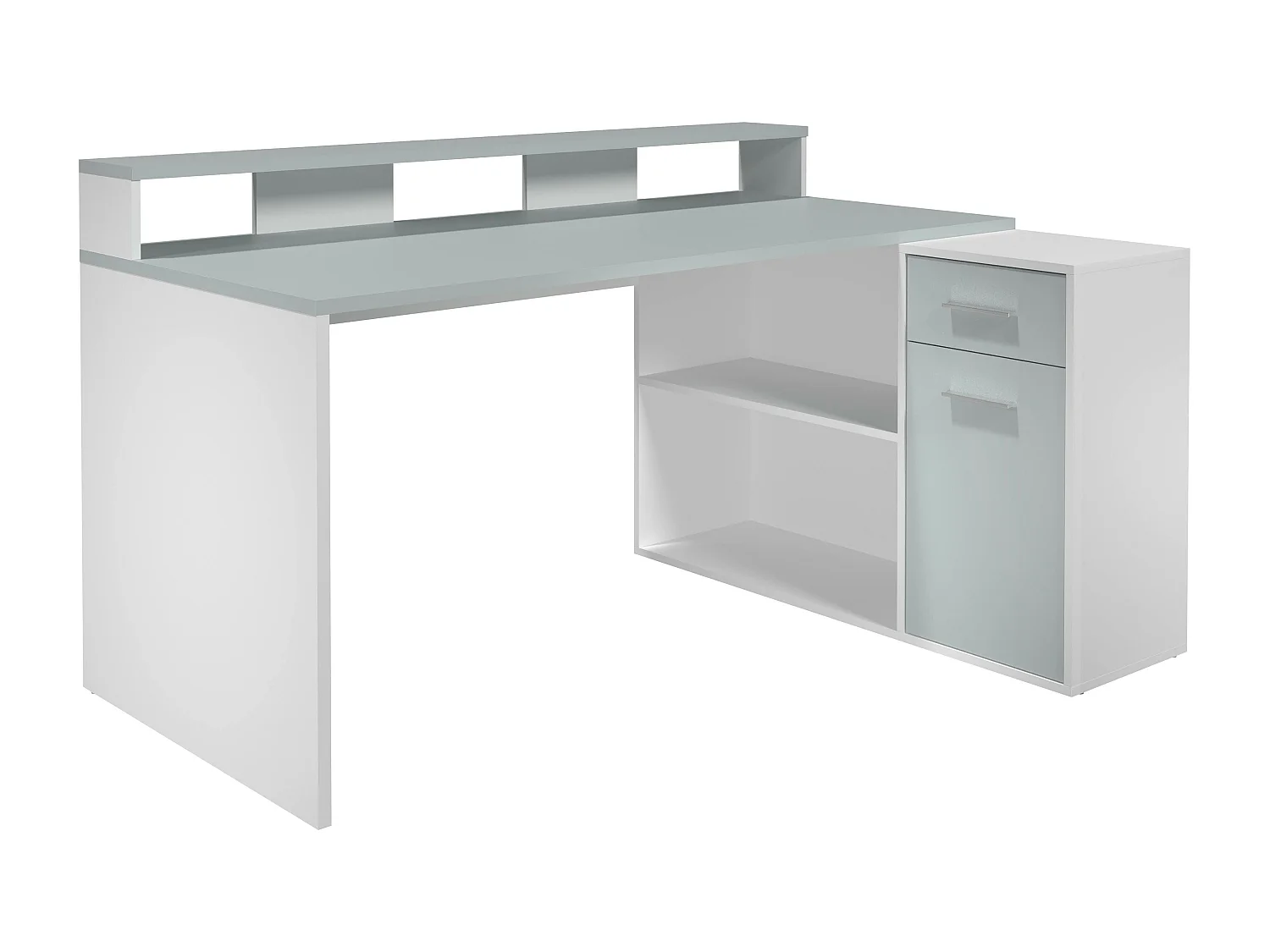 Bureau d´angle, option drte-gche - Mélaminé - Blanc - 160 - 92 - 115 cm