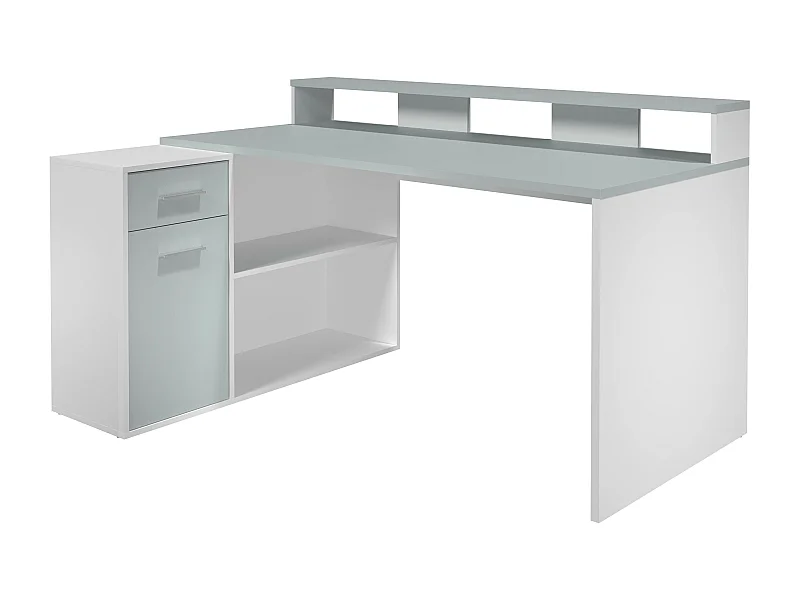 Bureau d´angle, option drte-gche - Mélaminé - Blanc - 160 - 92 - 115 cm