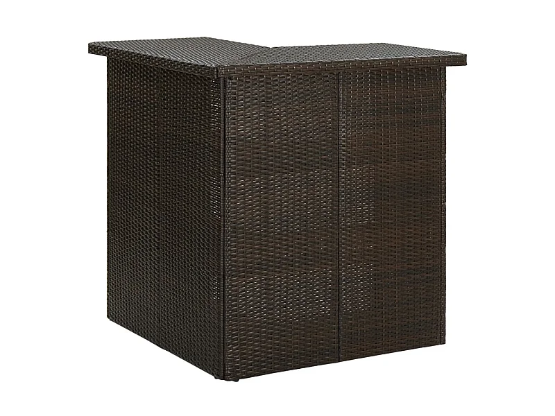 Table d'angle de bar Marron 100x50x105 Résine tressée