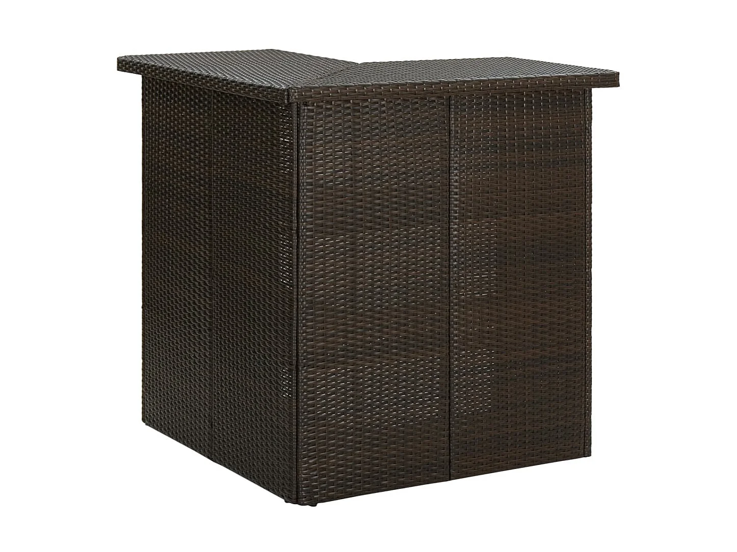 Table d'angle de bar Marron 100x50x105 Résine tressée