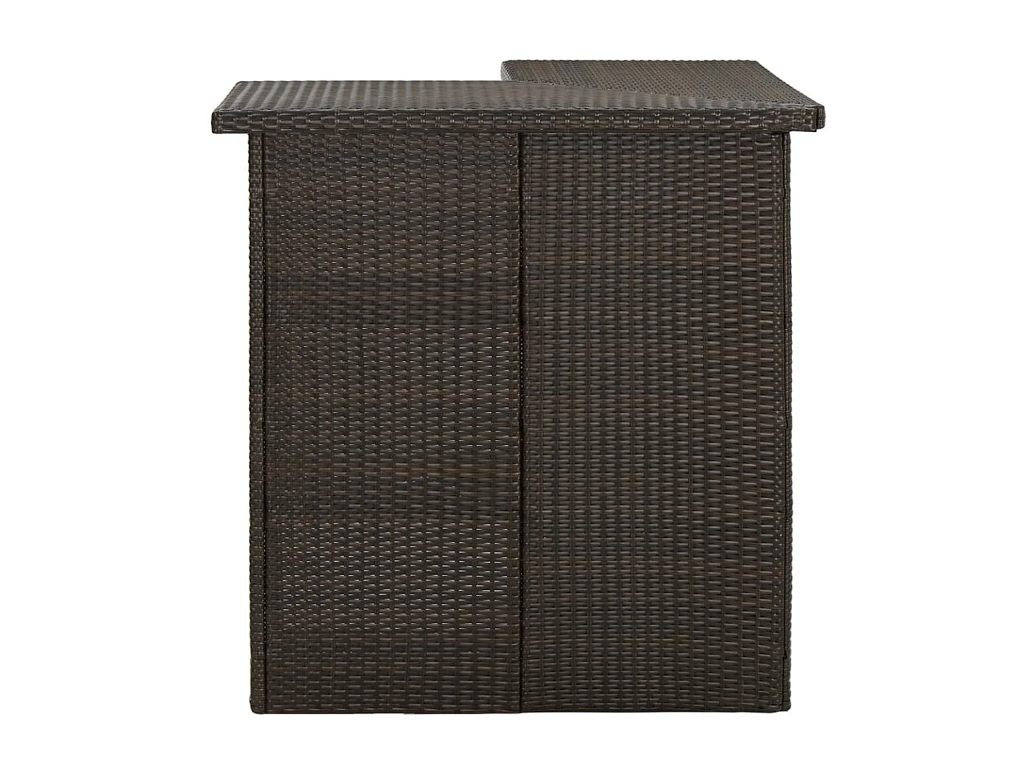 Table d'angle de bar Marron 100x50x105 Résine tressée
