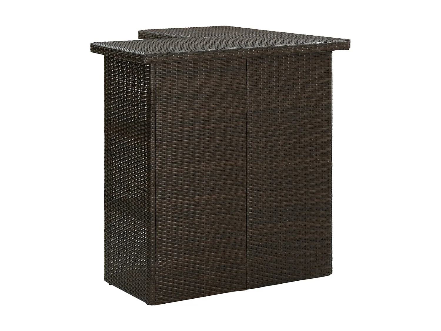 Table d'angle de bar Marron 100x50x105 Résine tressée