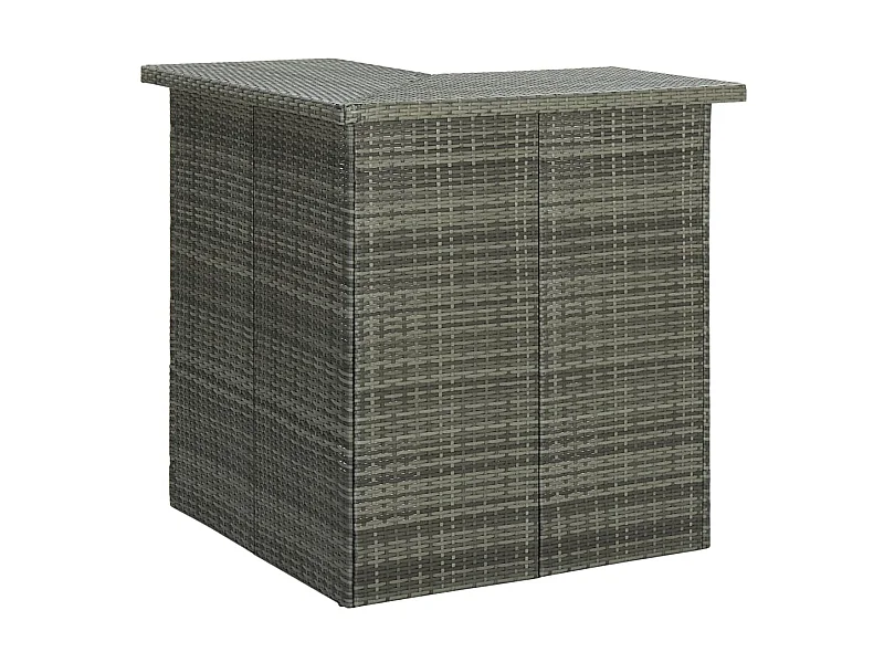 Table d'angle de bar Gris 100x50x105 Résine tressée