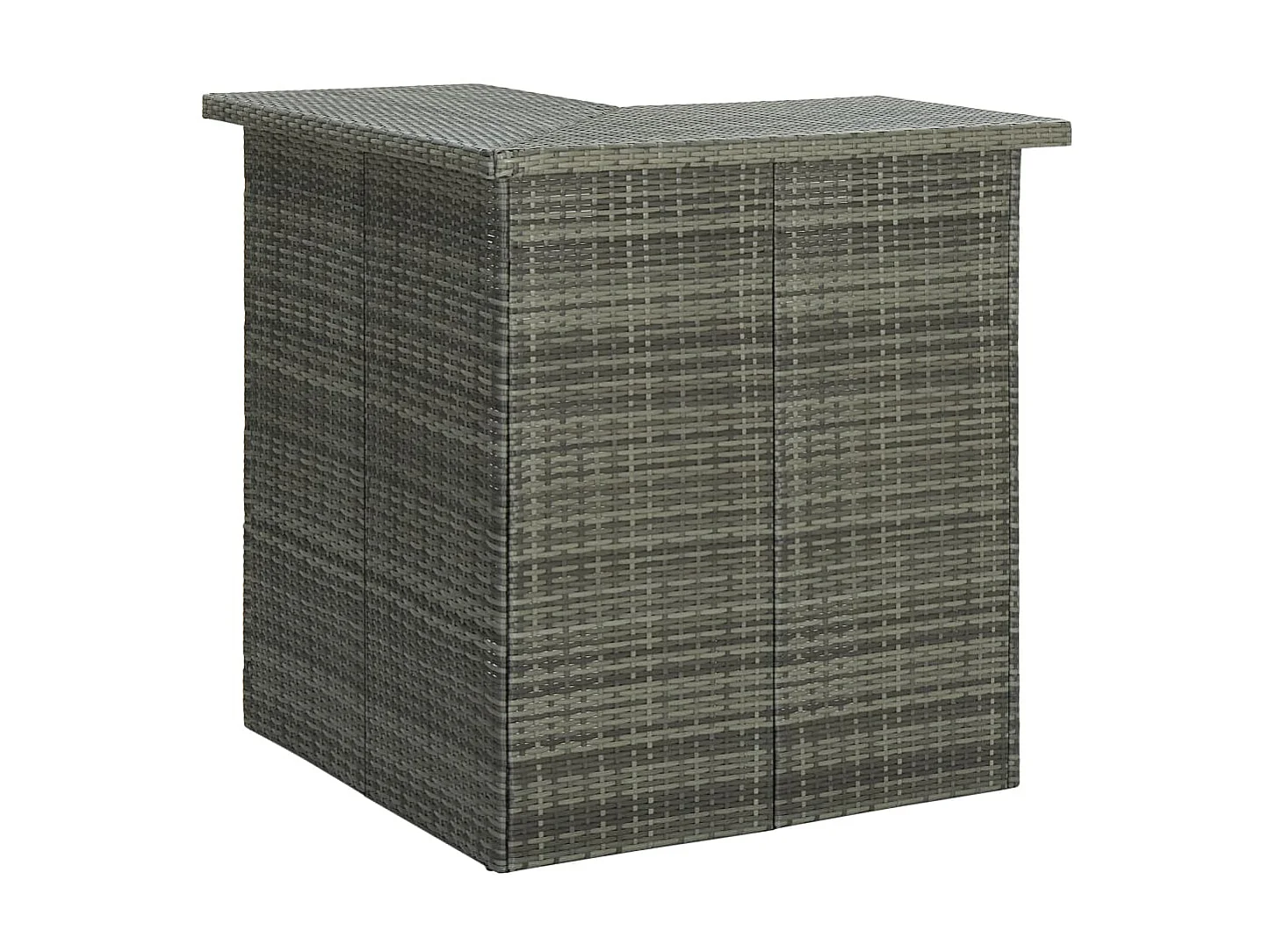 Table d'angle de bar Gris 100x50x105 Résine tressée