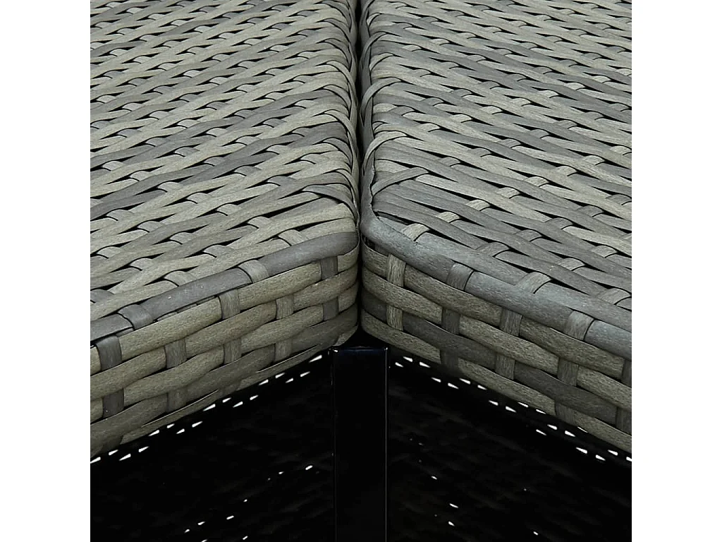 Table d'angle de bar Gris 100x50x105 Résine tressée