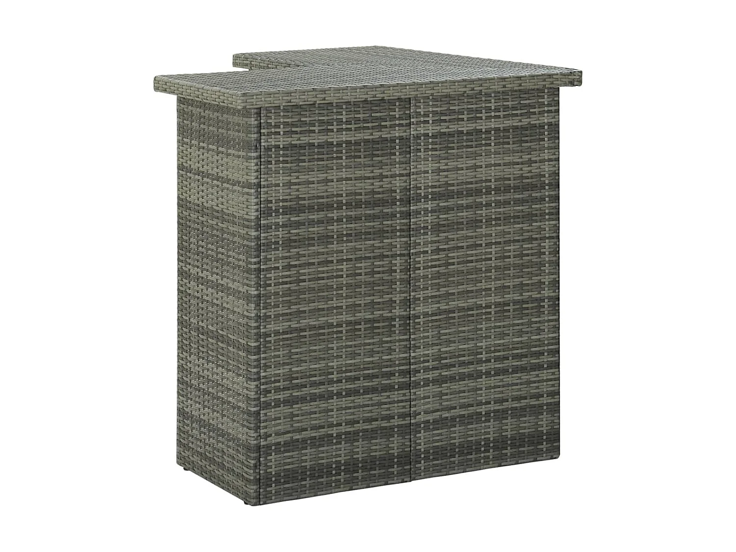Table d'angle de bar Gris 100x50x105 Résine tressée
