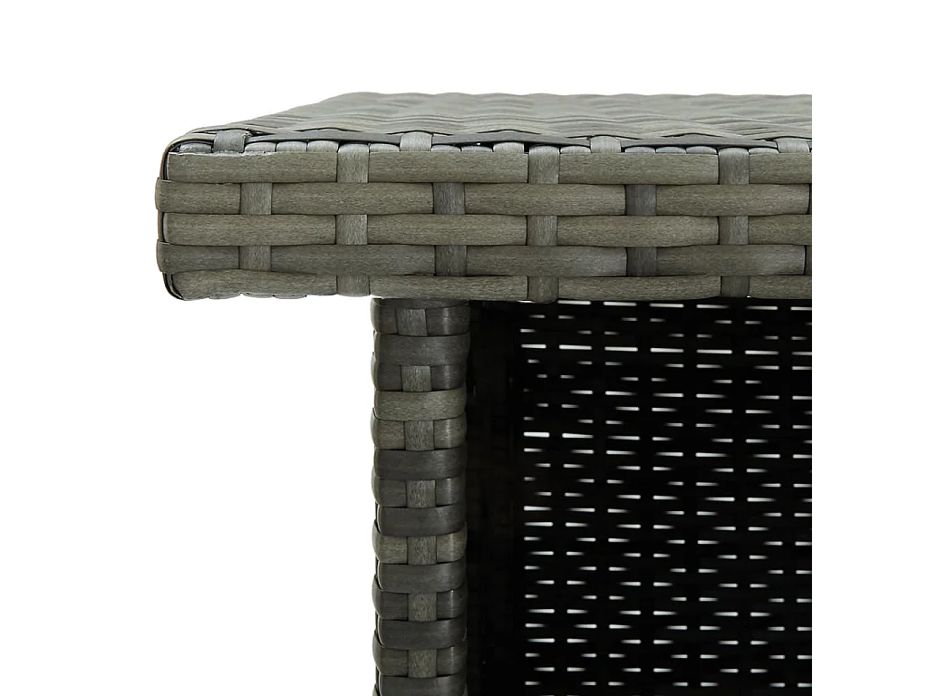 Table d'angle de bar Gris 100x50x105 Résine tressée