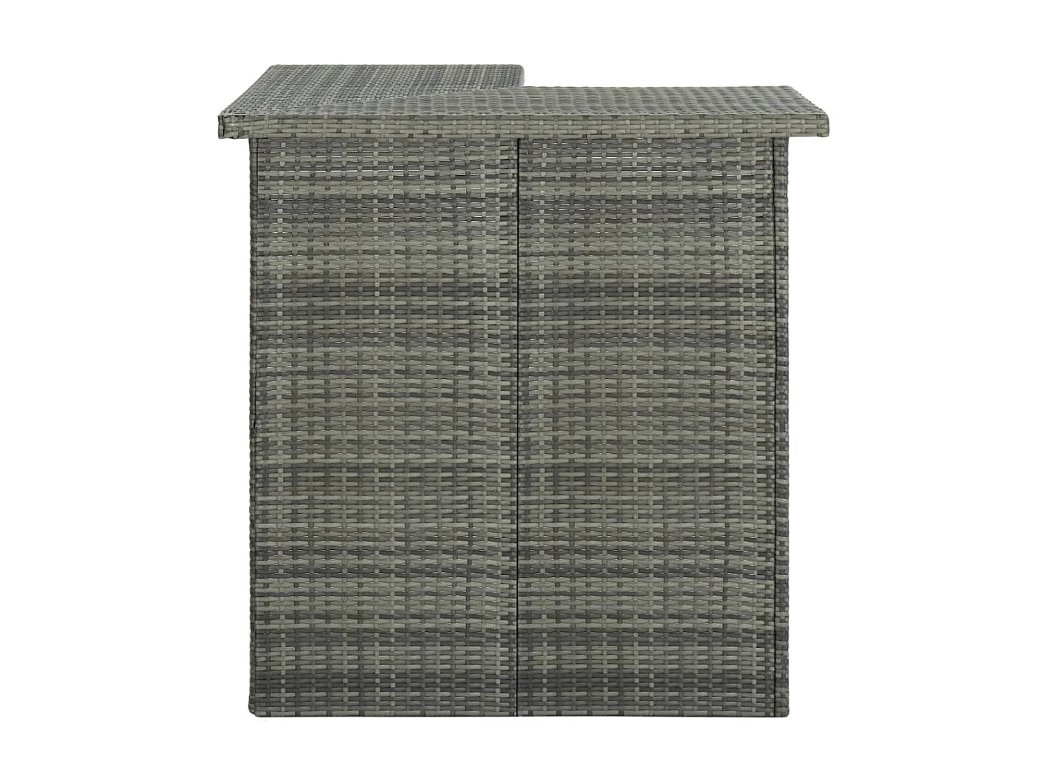 Table d'angle de bar Gris 100x50x105 Résine tressée
