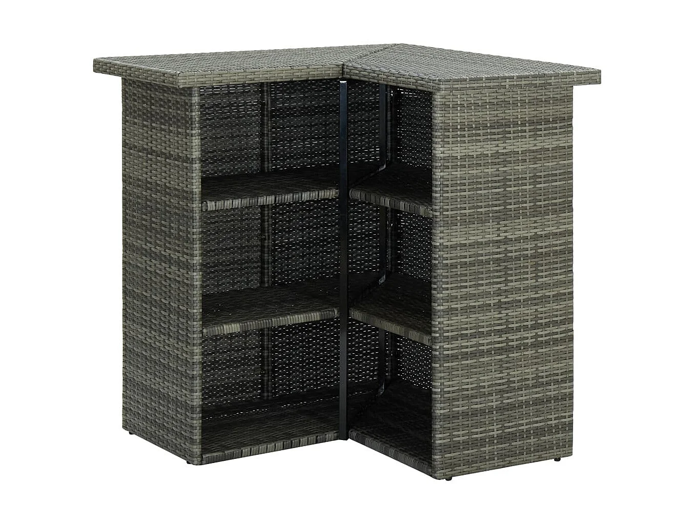 Table d'angle de bar Gris 100x50x105 Résine tressée