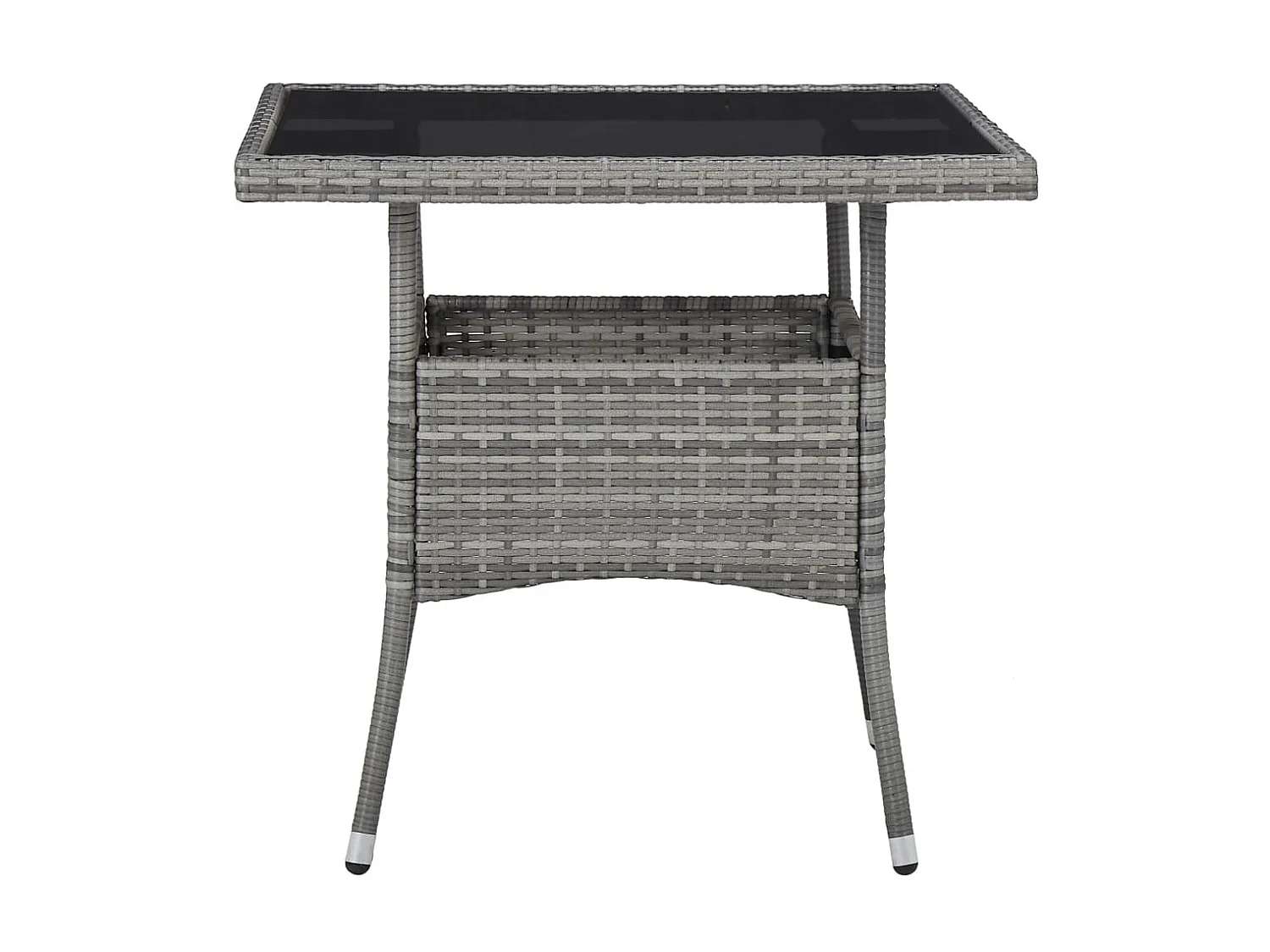 Ensemble à dîner de jardin 3 pcs Gris Résine tressée et verre