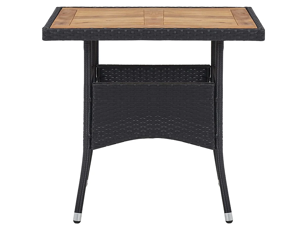 Ensemble à dîner de jardin 3 pcs Noir Résine tressée et acacia 3