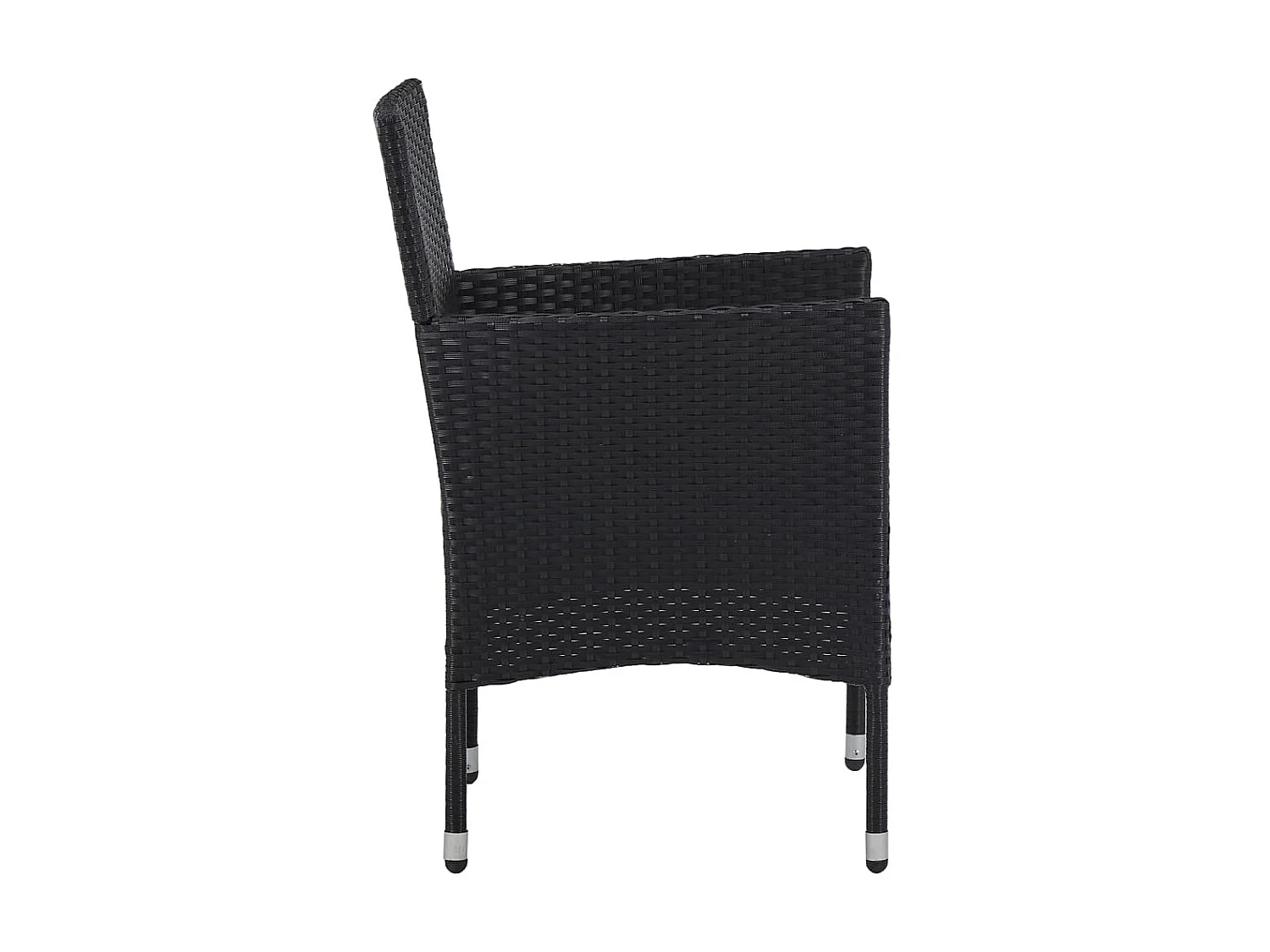 Ensemble à dîner de jardin 3 pcs Noir Résine tressée et acacia 3