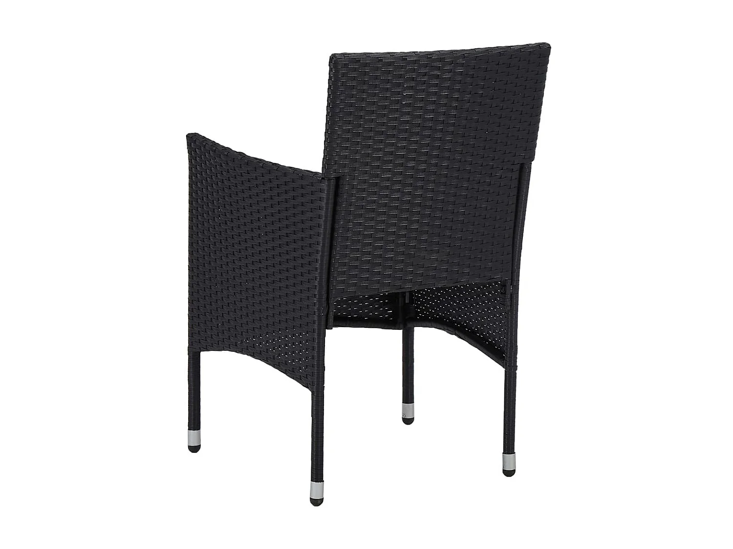 Ensemble à dîner de jardin 3 pcs Noir Résine tressée et acacia 3