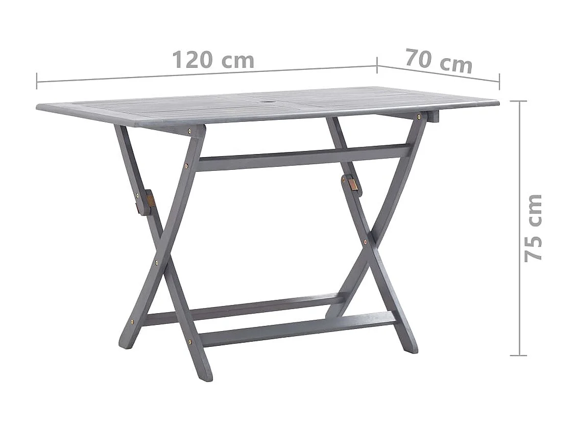 Mobilier à dîner de jardin 5 pcs Bois d'acacia massif Gris 4
