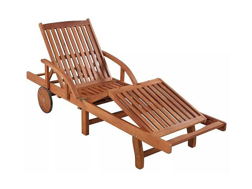 Set de 2 chaises longues et 1 table acacia massif foncé Sikash