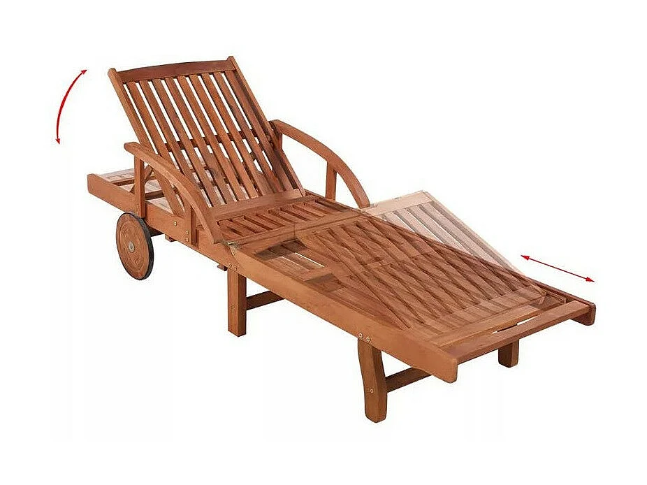 Set de 2 chaises longues et 1 table acacia massif foncé Sikash