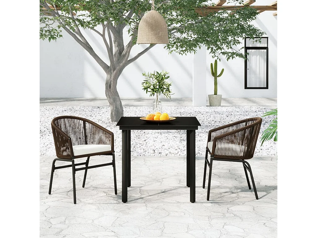 Ensemble de salle à manger de jardin 5 pcs Marron 13