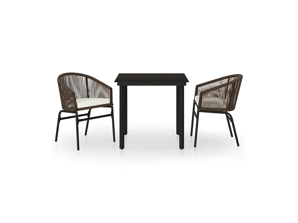 Ensemble de salle à manger de jardin 5 pcs Marron 13