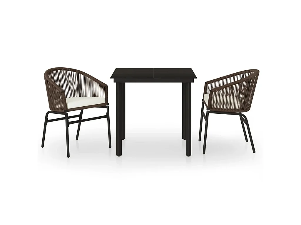 Ensemble de salle à manger de jardin 5 pcs Marron 13