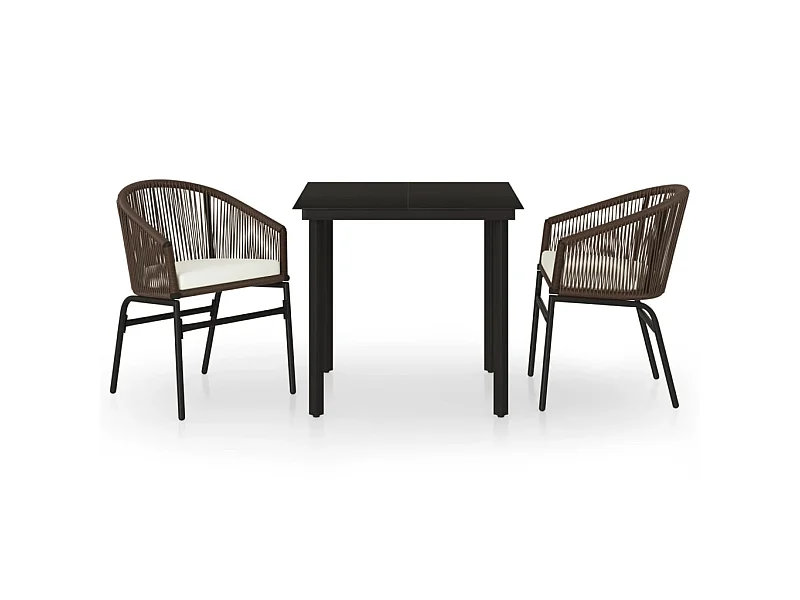 Ensemble de salle à manger de jardin 5 pcs Marron 13